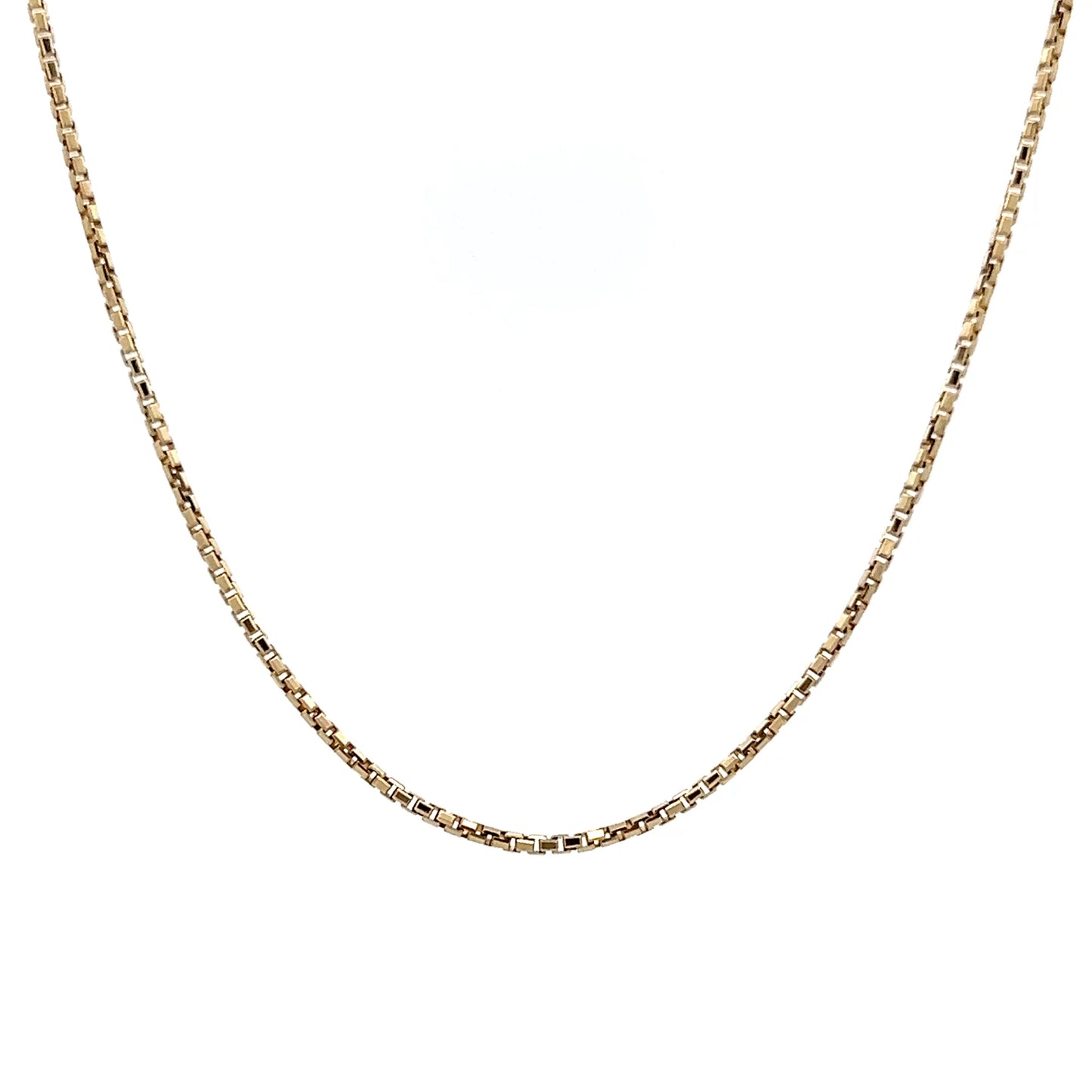 16" Square Link Box Chain Necklace 14k Yellow Gold