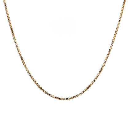 16" Square Link Box Chain Necklace 14k Yellow Gold