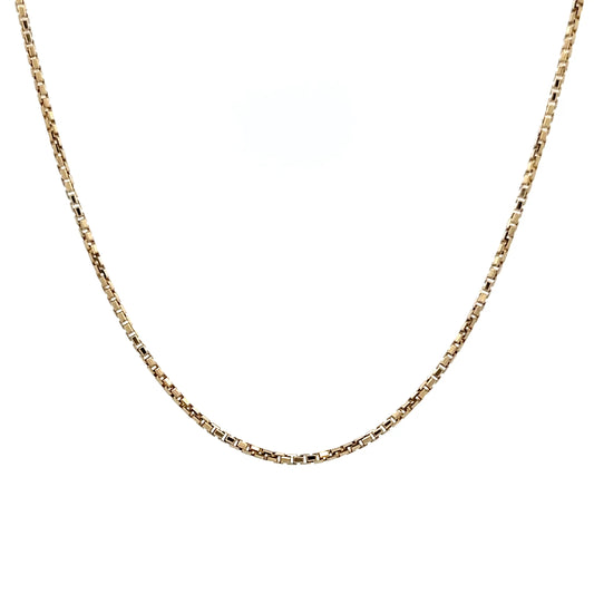 16" Square Link Box Chain Necklace 14k Yellow Gold