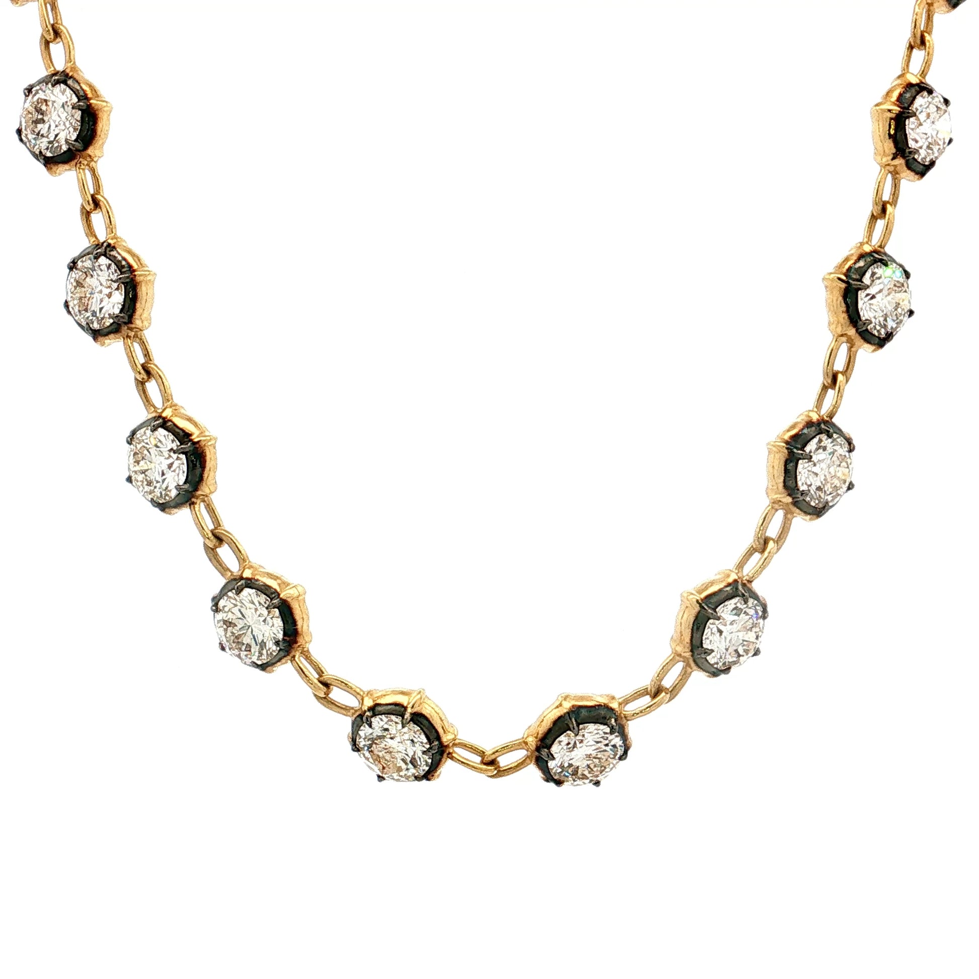 17.39 Diamond Tennis Necklace 18k Yellow Gold