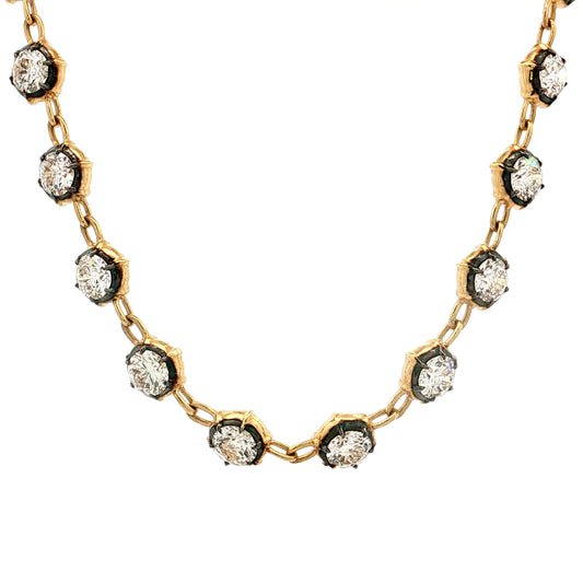 17.39 Diamond Tennis Necklace 18k Yellow Gold