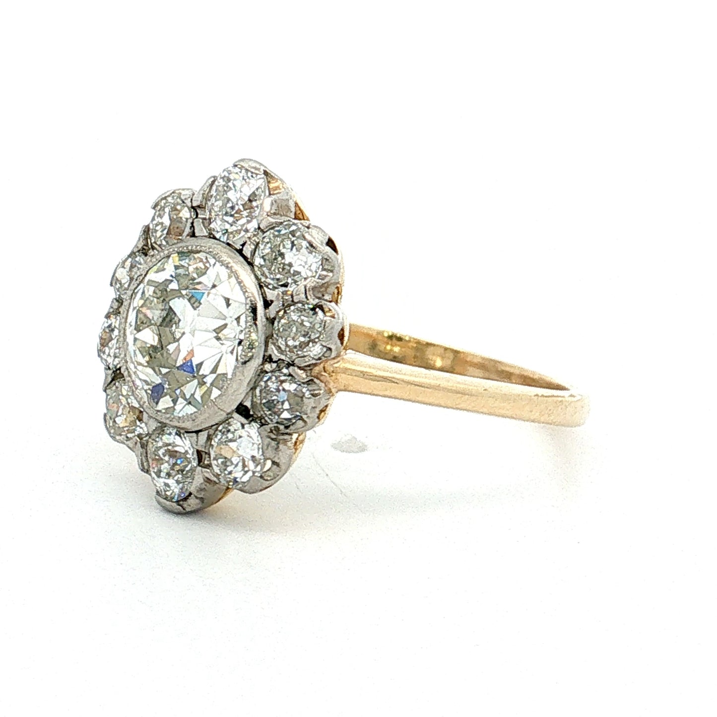 1.64 GIA Diamond Halo Engagement Ring 18k Platinum