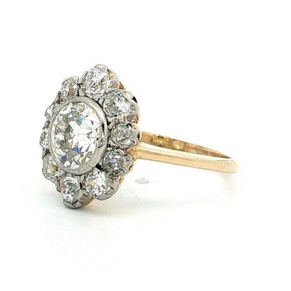 1.64 GIA Diamond Halo Engagement Ring 18k Platinum