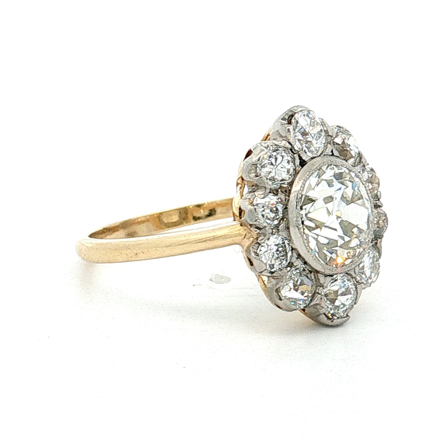 1.64 GIA Diamond Halo Engagement Ring 18k Platinum