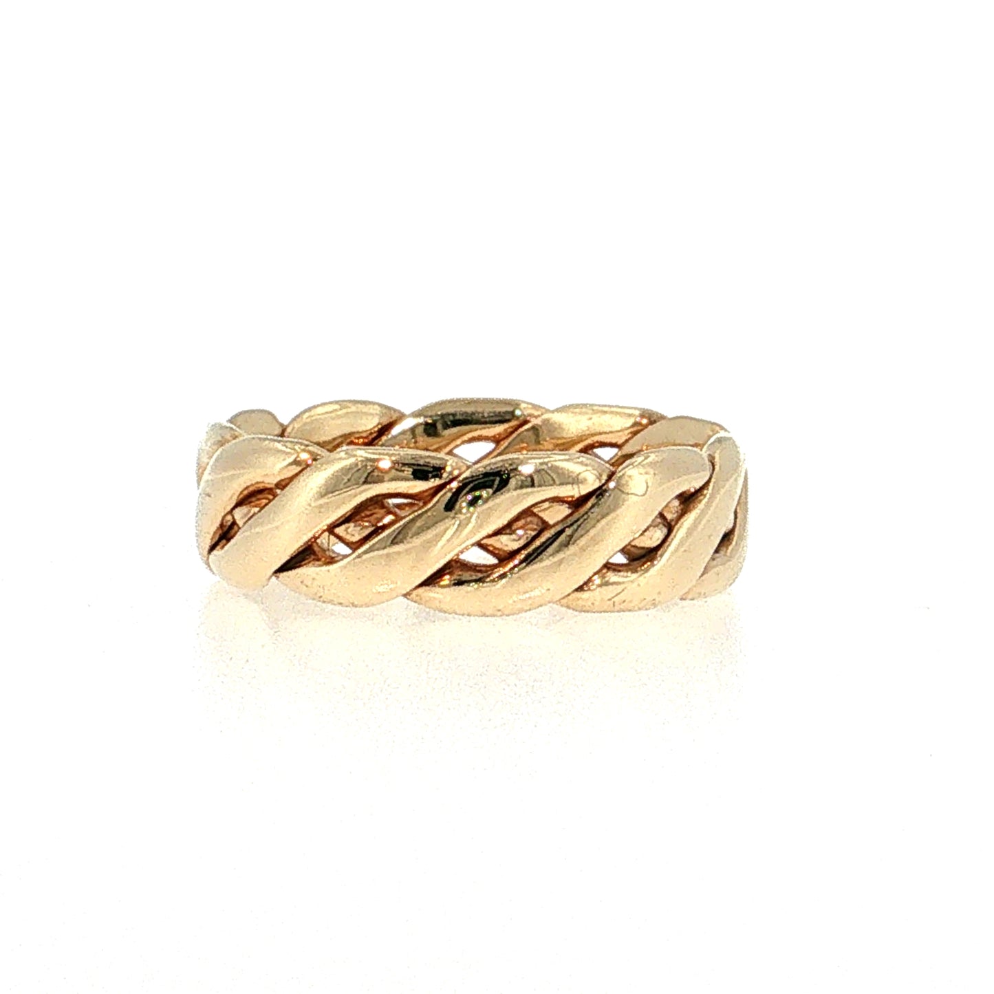 Braided Interwoven Men's Wedding Band 14k Yellow Gold