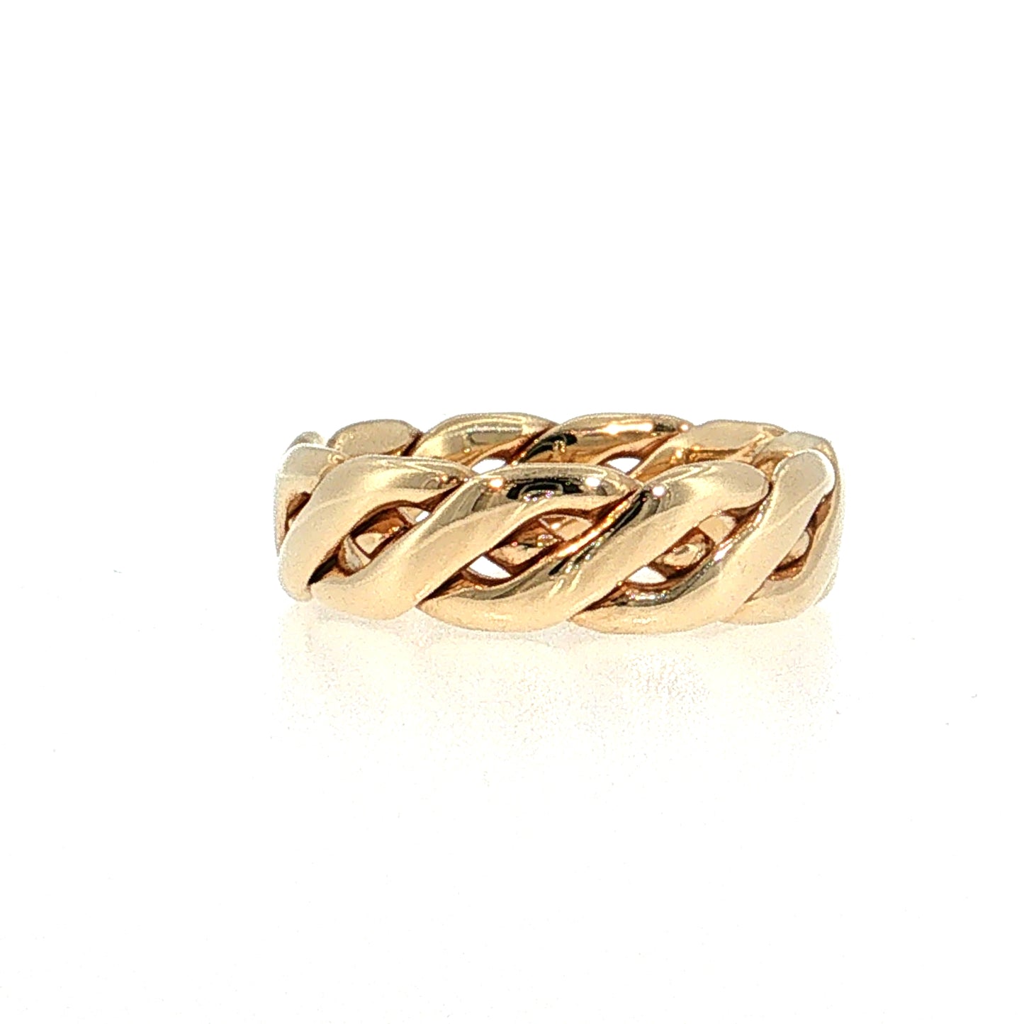Braided Interwoven Men's Wedding Band 14k Yellow Gold