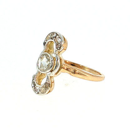 .60 Antique Georgian Diamond Cocktail Ring 14k