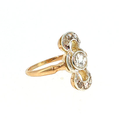 .60 Antique Georgian Diamond Cocktail Ring 14k