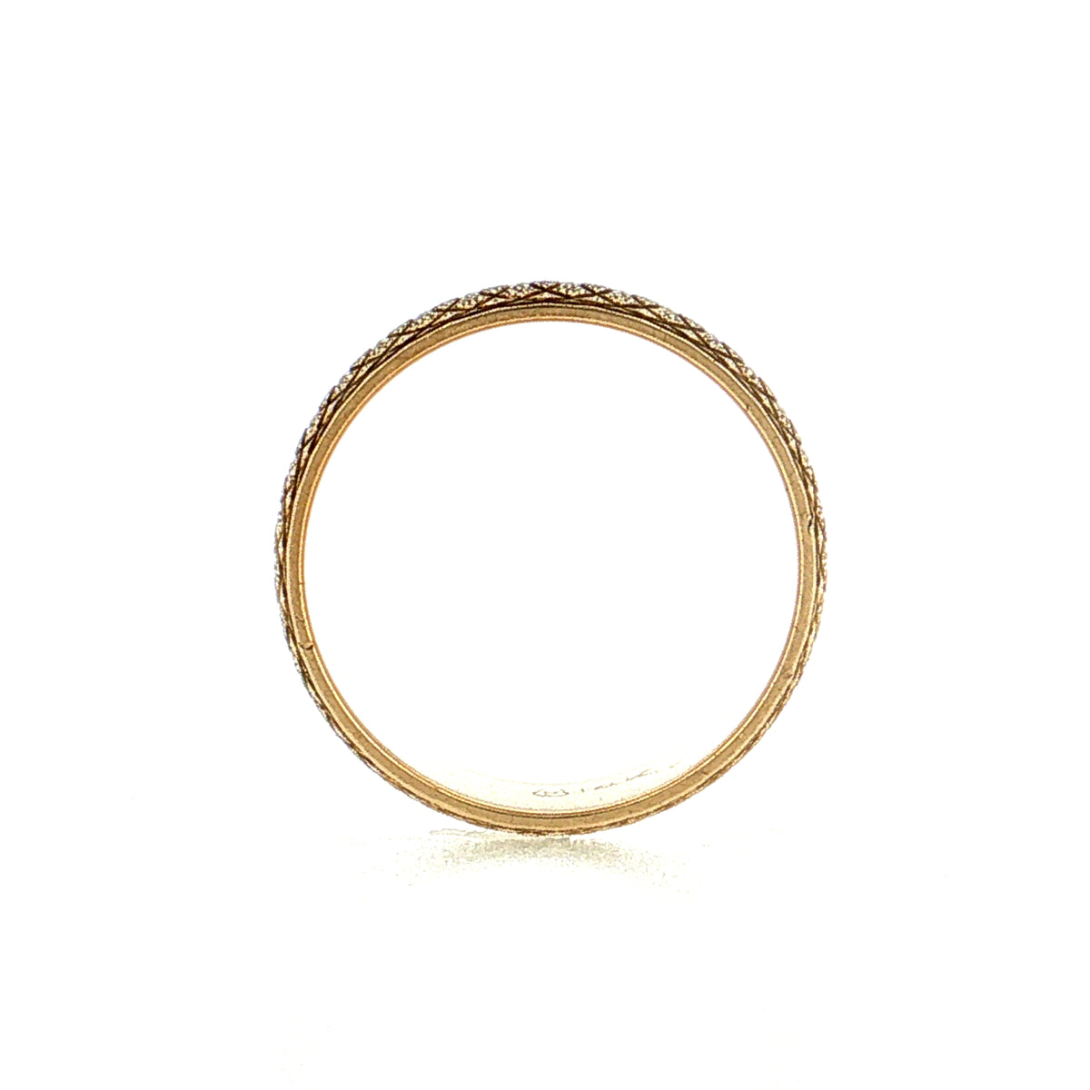 Vintage Mid-Century Engraved Men's Wedding Band 14k
