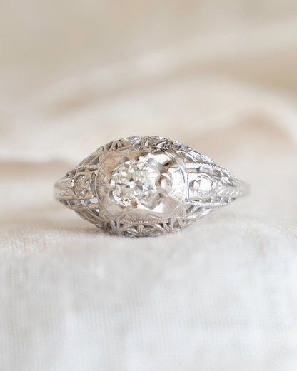 .45 Antique Old Euro Diamond Engagement Ring 18k