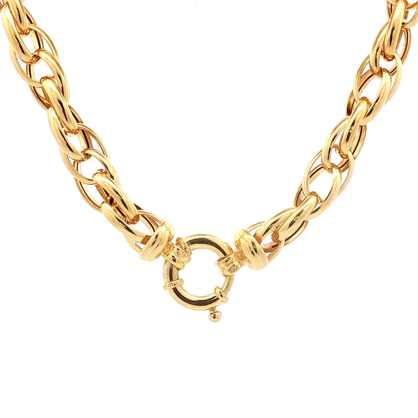 17" Chunky Link Necklace 14k Yellow Gold