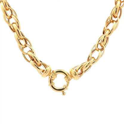 17" Chunky Link Necklace 14k Yellow Gold
