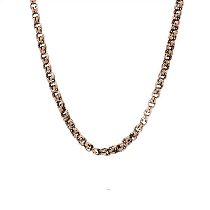 17 Inch Antique Victorian Rolo Chain Necklace in 14k