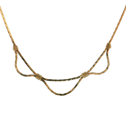 17" Triangle Link Box Chain Necklace 14k Yellow Gold