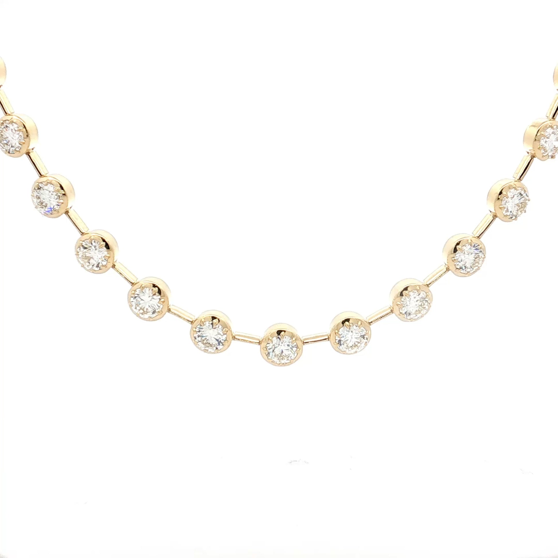 18.69 Diamond Tennis Necklace in 18k Yellow Gold