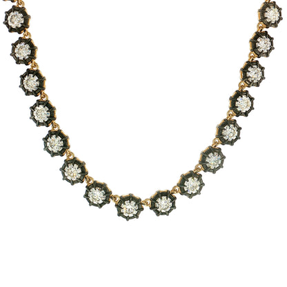18.70 Diamond Tennis Necklace 18k & Sterling Silver