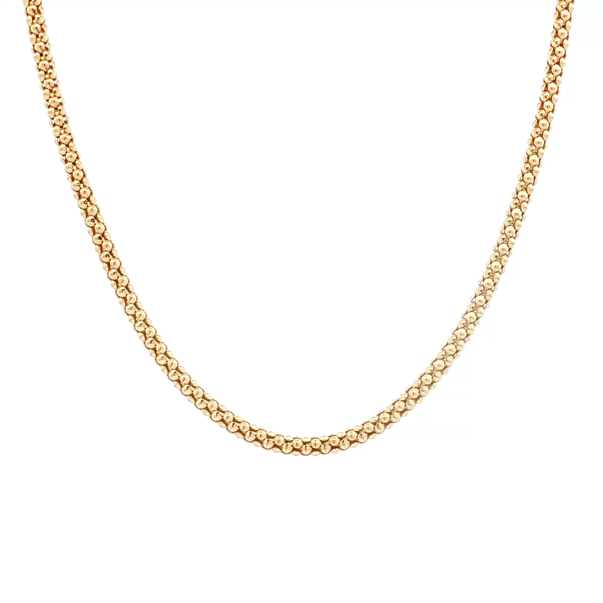 18" Bead Tube Chain Necklace 18k Yellow Gold