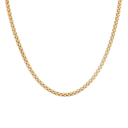 18" Bead Tube Chain Necklace 18k Yellow Gold
