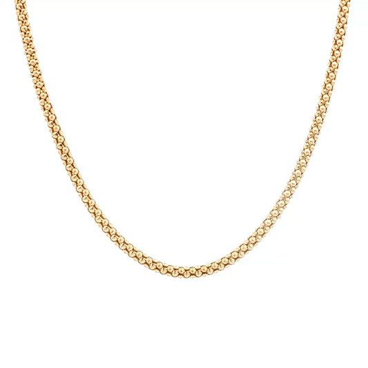 18" Bead Tube Chain Necklace 18k Yellow Gold