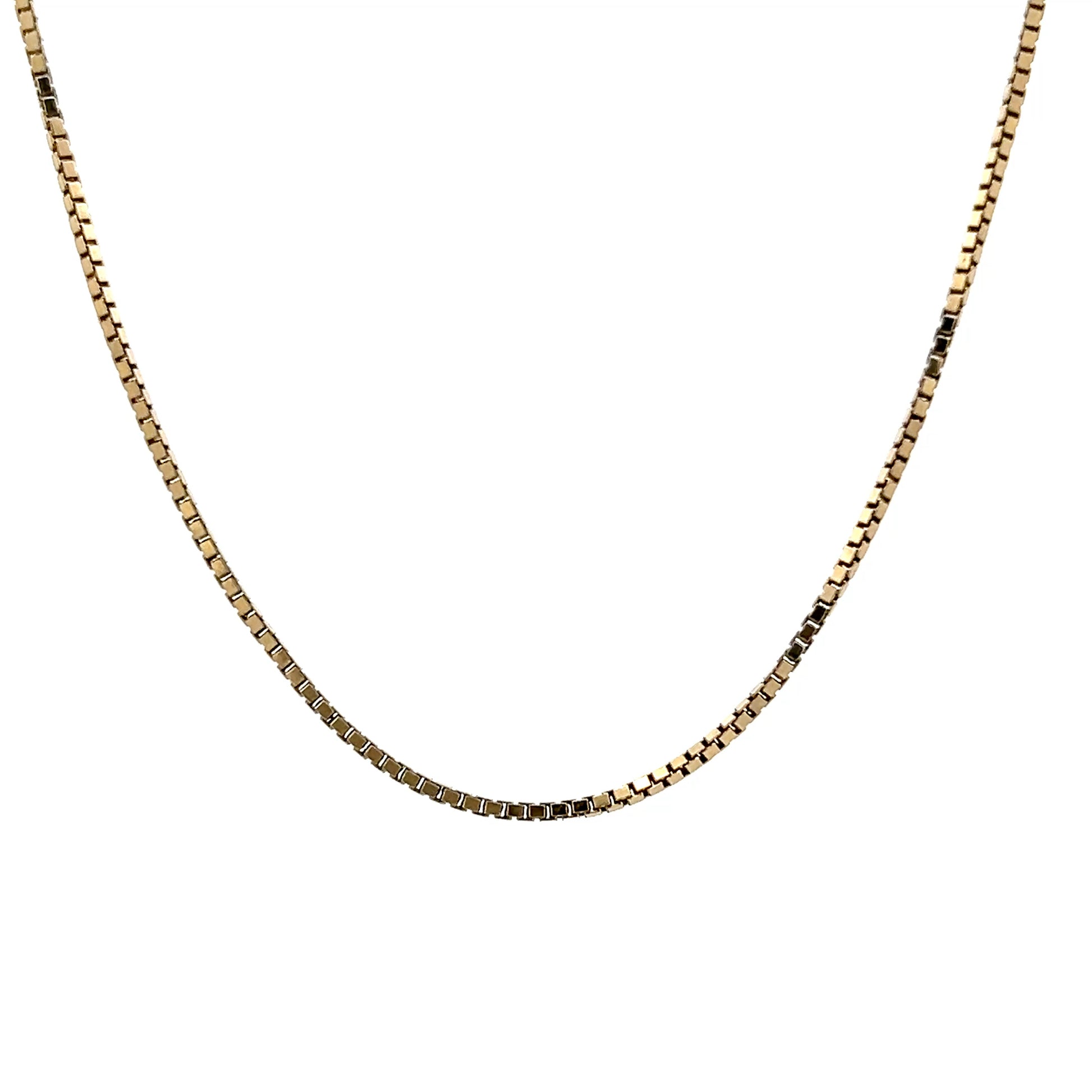 18" Box Chain Necklace 14k Yellow Gold