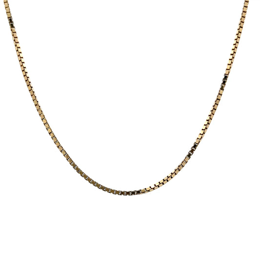 18" Box Chain Necklace 14k Yellow Gold