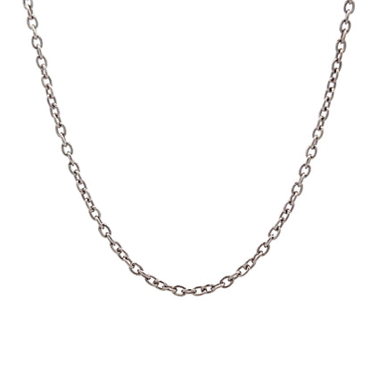 18" Cable Style Link Necklace in 14k White Gold