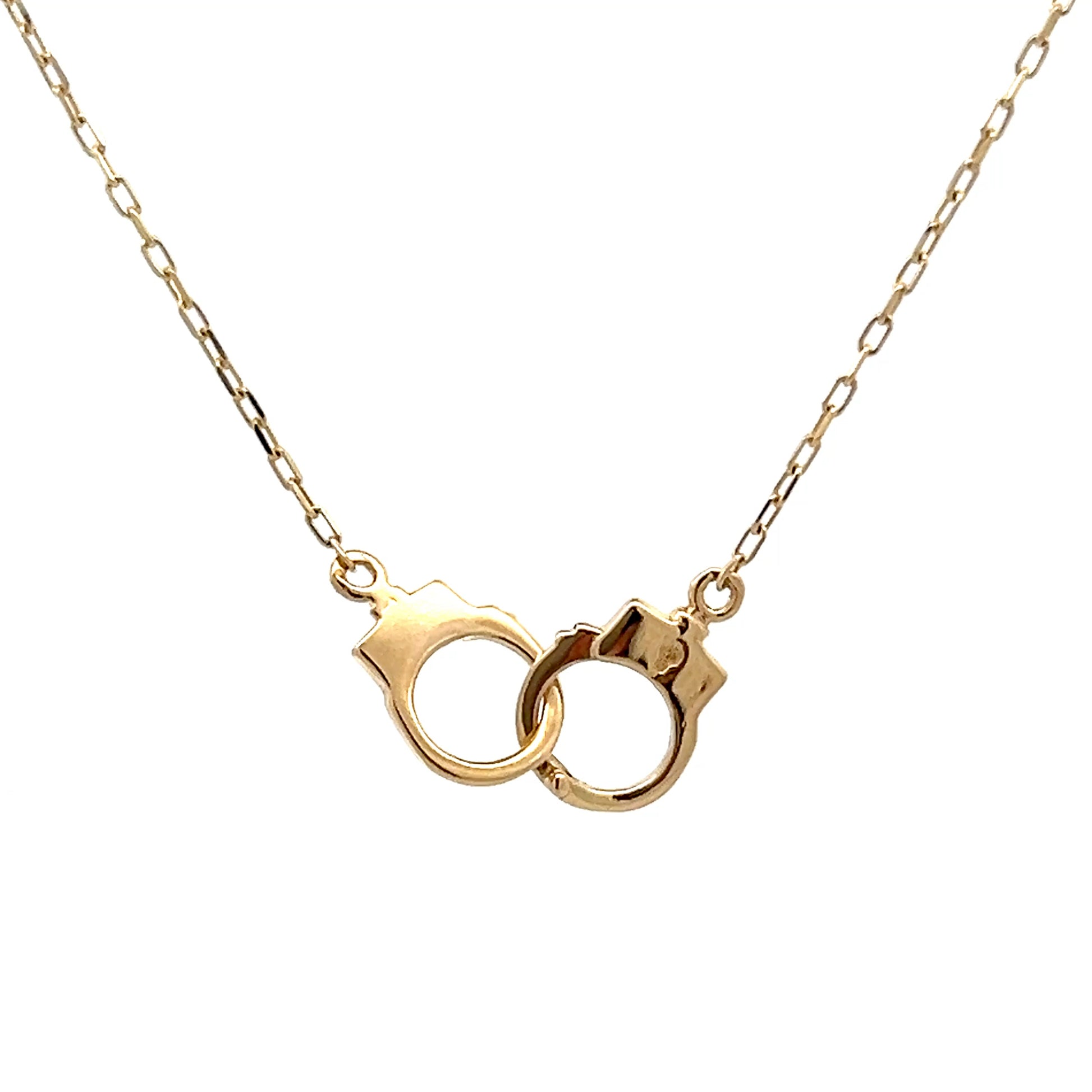 18" Handcuff Pendant Necklace 14k Yellow Gold