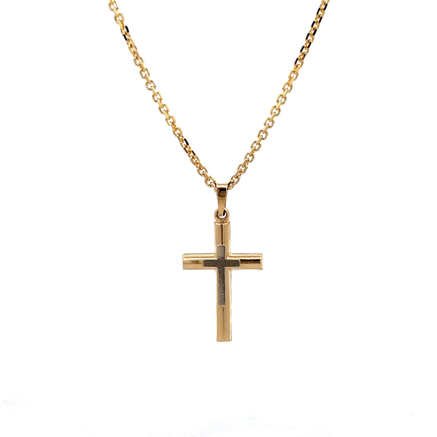 18 Inch Cross Pendant Necklace in 14k Gold
