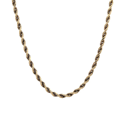 18 Inch Rope Chain Necklace in 10k Yellow Gold