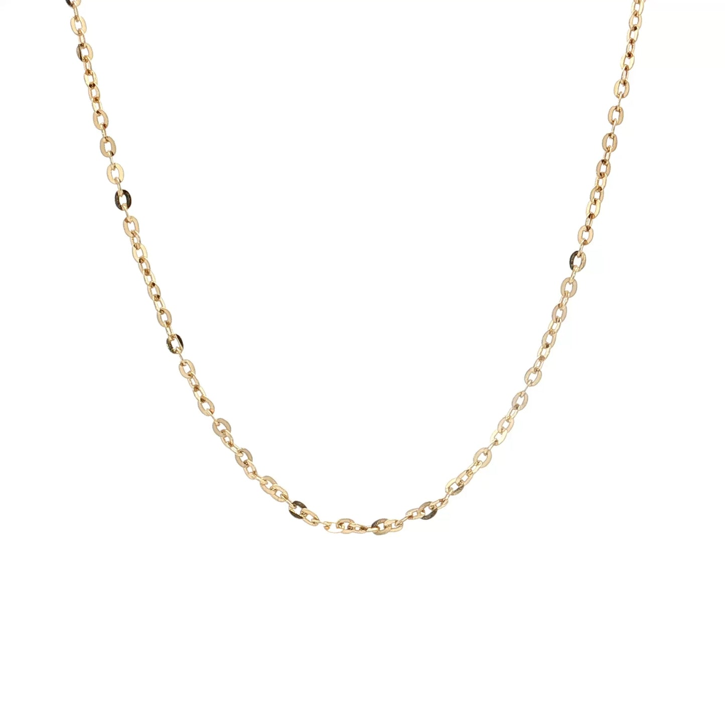 18" Oval Link Cable Chain Necklace in 14k Yellow Gold