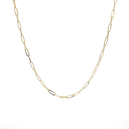 18" Paperclip Chain Necklace 14k Yellow Gold