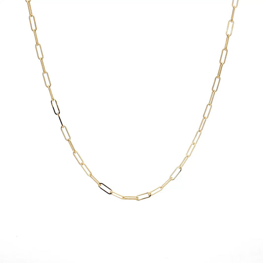 18" Paperclip Chain Necklace 14k Yellow Gold