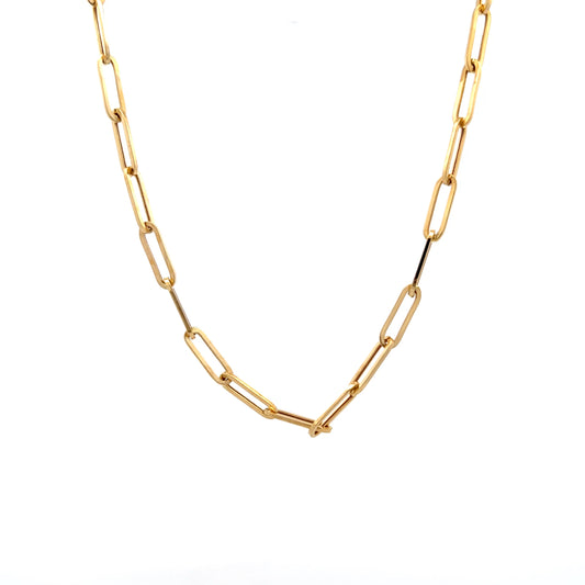 18" Paperclip Chain Necklace in 18k Yellow Gold