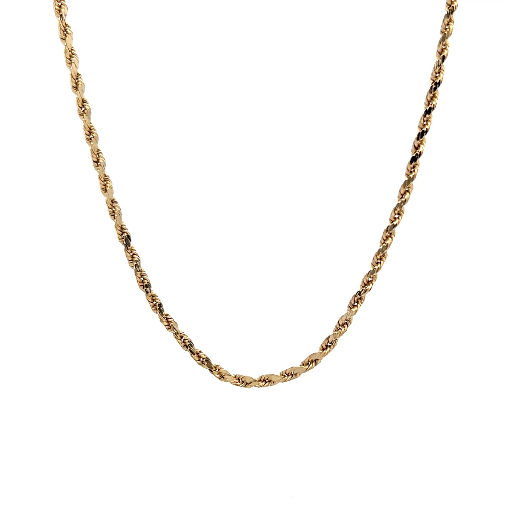 18" Rope Chain Necklace in 14k Yellow Gold