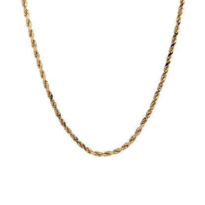 18" Rope Chain Necklace in 14k Yellow Gold