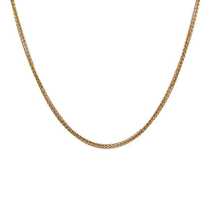 18" Wheat Chain Necklace in 18k Yellow Gold