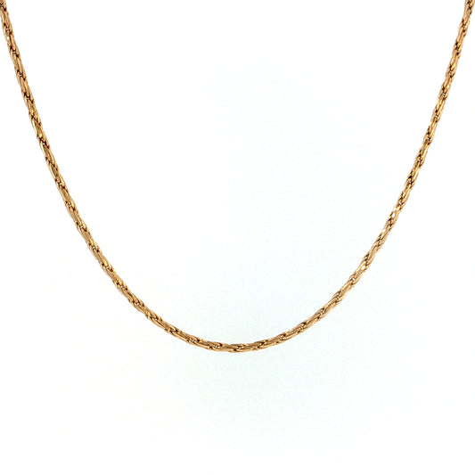 18" Woven Rope Chain Necklace 14k Yellow Gold