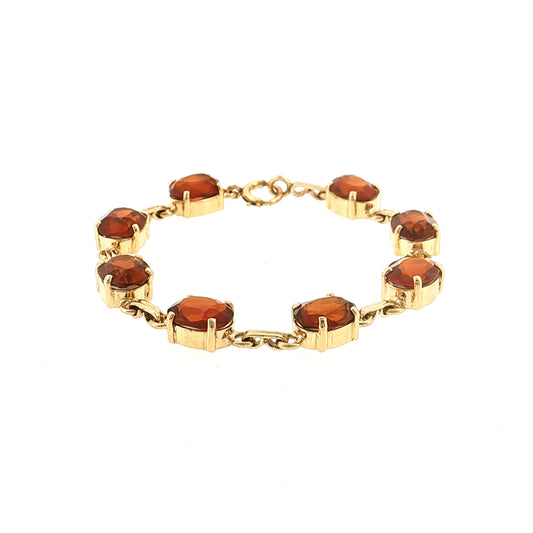 19.60 Mid-Century Madeira Citrine Bracelet 14K Yellow Gold