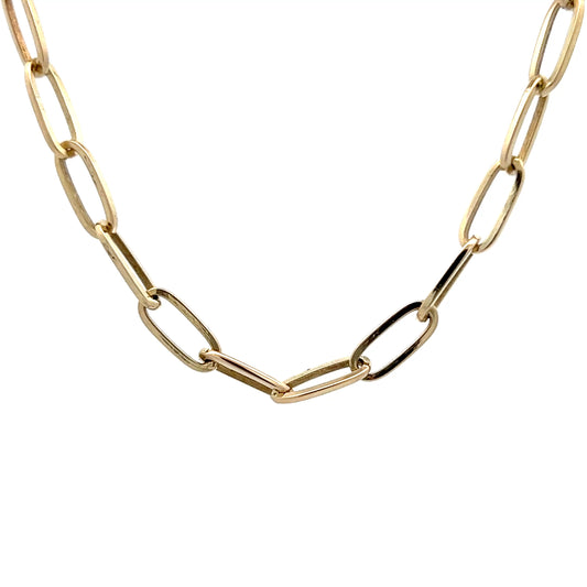 19.75" Paperclip Chain Necklace 14k Yellow Gold