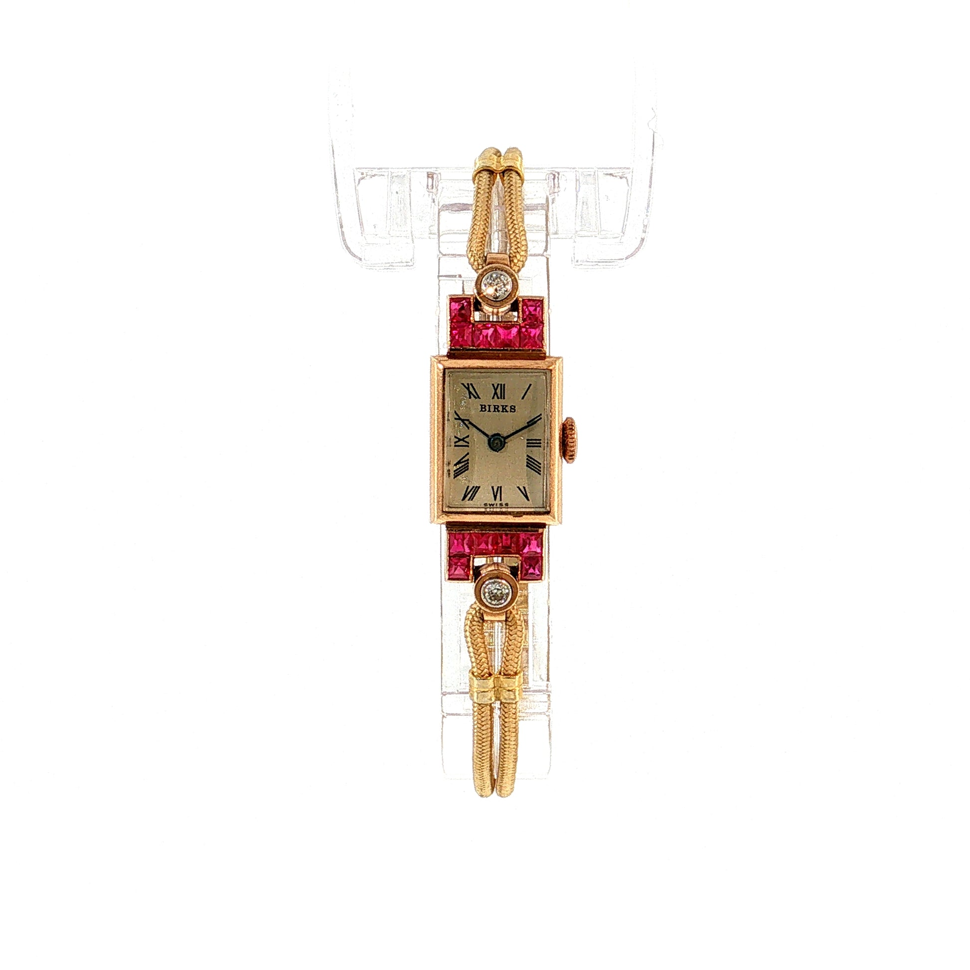 1940s Birks Ruby & Diamond Ladies Watch 14k