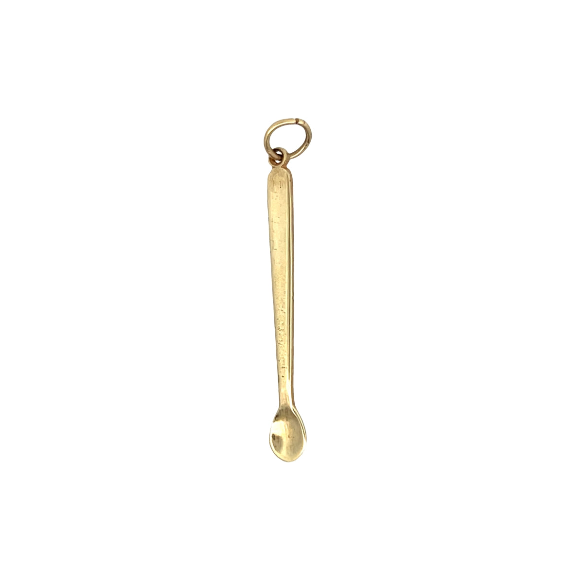1980's Gold Spoon Charm Pendant in 14k Yellow Gold
