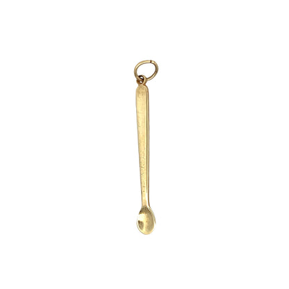 1980's Gold Spoon Charm Pendant in 14k Yellow Gold