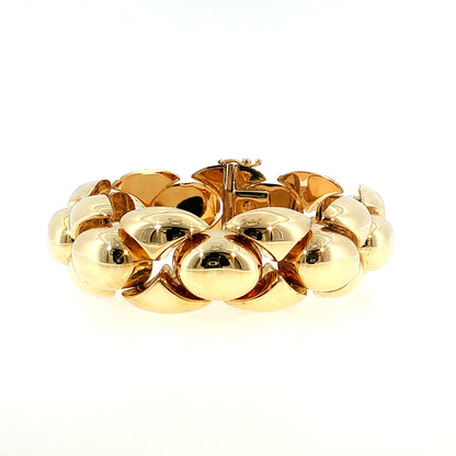 1980's Bubble Link Bracelet 14k Yellow Gold