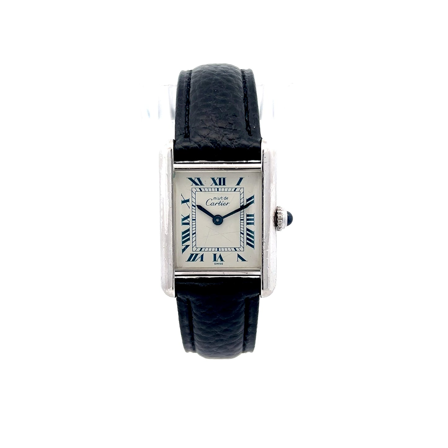 1980s Cartier Tank Small Ladies Watch Sterling Silver