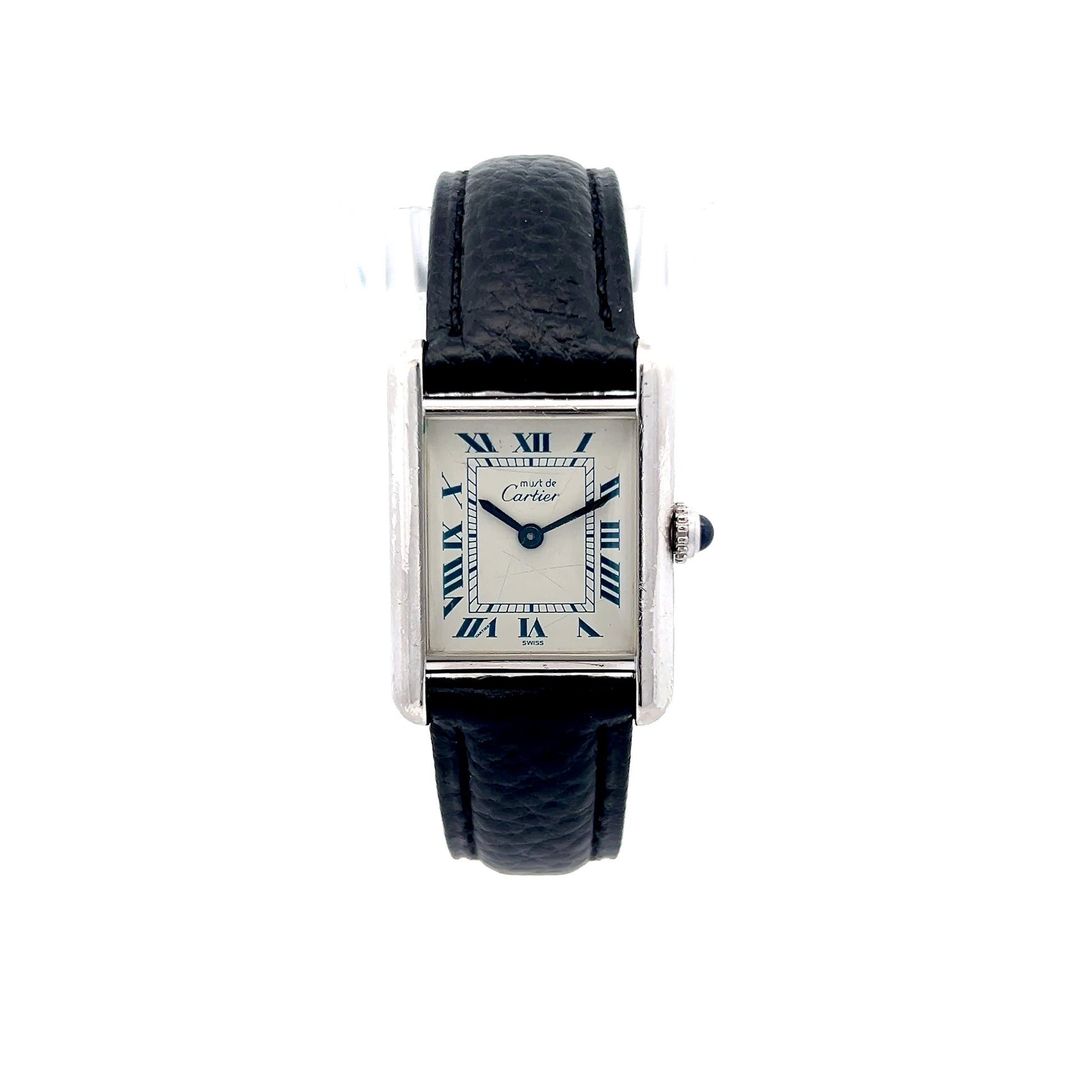 1980s Cartier Tank Small Ladies Watch Sterling Silver