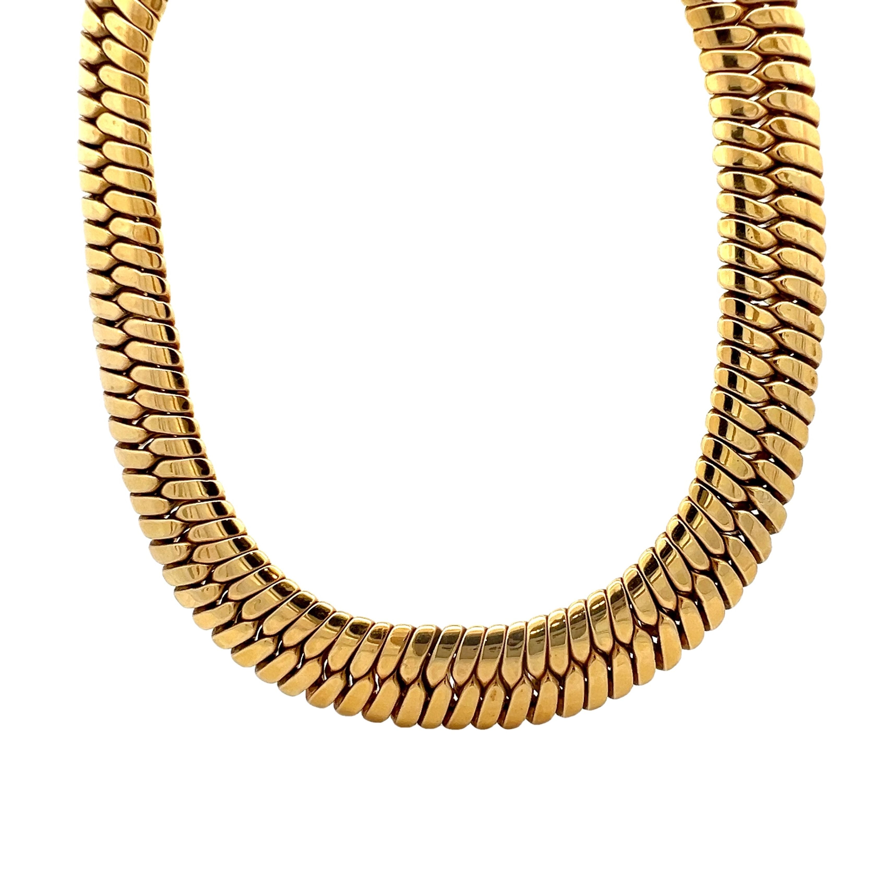 1980s Collar Necklace in 18k Yellow Gold