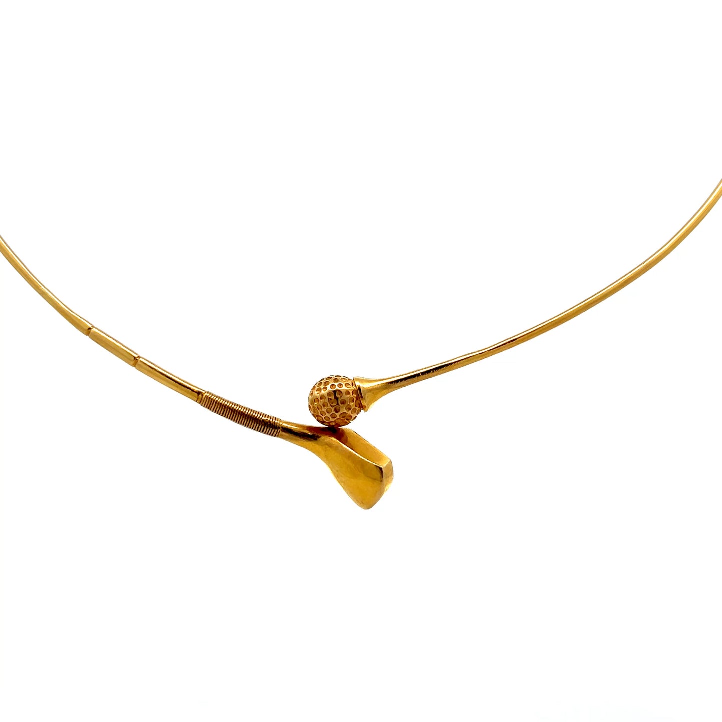 1980s Golf Club Collar Necklace in 18k Yellow Gold