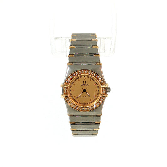 1989 Omega Constellation Diamond Watch in Stainless Steel & 18k