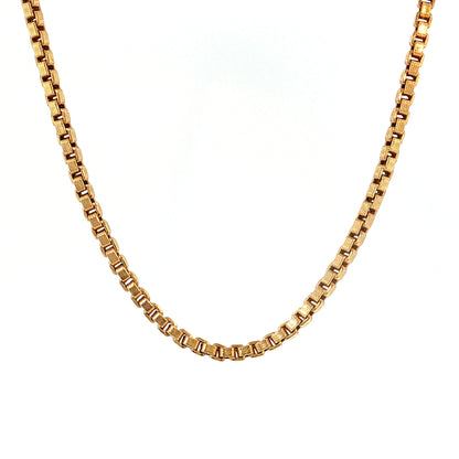 19" Box Link Chain Necklace 18k Yellow Gold