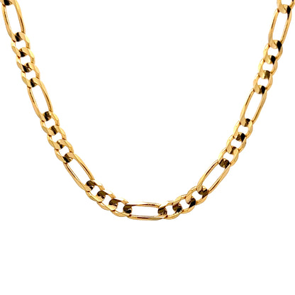 19" Figaro Chain Necklace 14k Yellow Gold